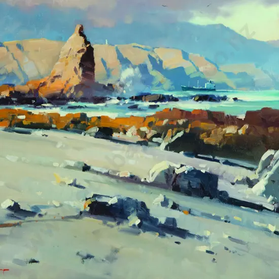 John Crump - Early Light on Pencarrow, Wellington Heads