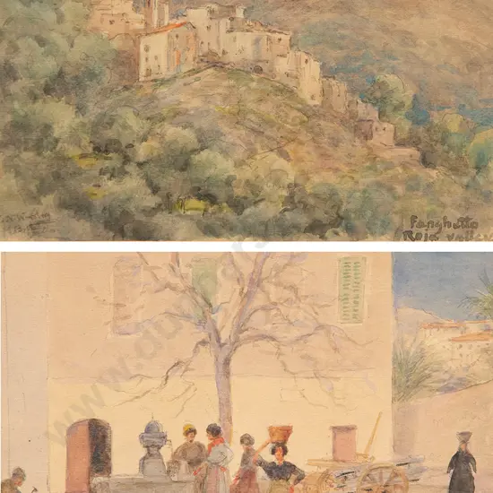 C N Worsley - Double sided watercolour