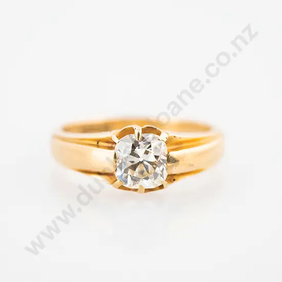 Edwardian Gents 18ct Solitaire Diamond Ring
