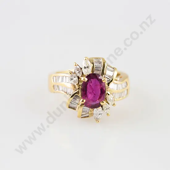 18ct 61stone Ruby & Diamond Cluster Ring
