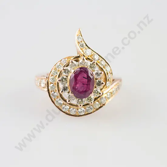 18ct 43stone Ruby & Diamond Cluster Ring