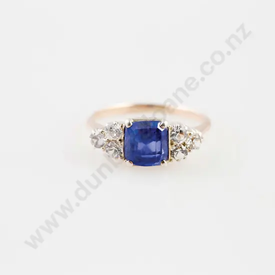 9ct Seven Stone Blue and White Sapphire Ring