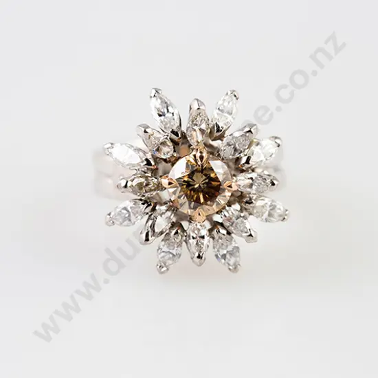 18ct White Gold Single Fancy Brown
