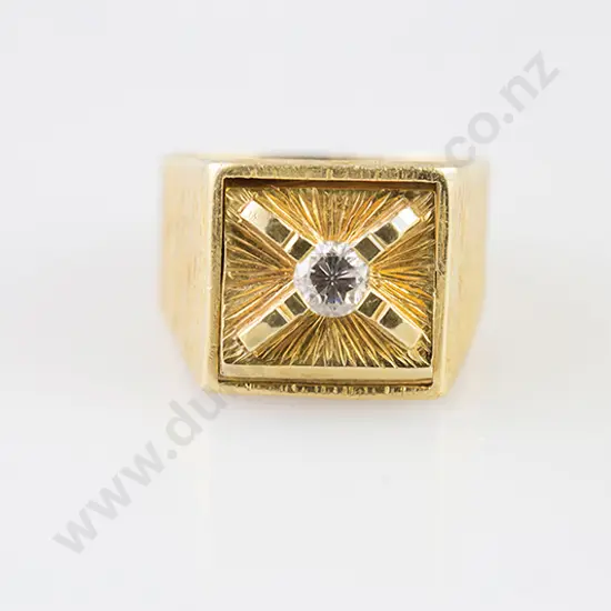 18ct Gents Diamond and Onyx Dress Ring
