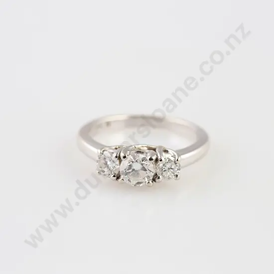 14ct White Gold Three Stone Diamond Ring