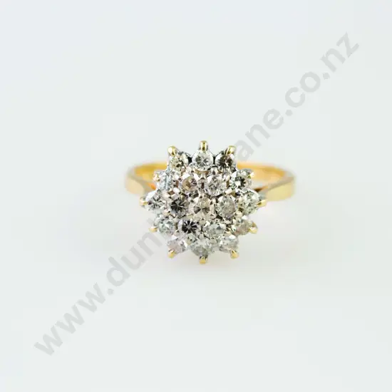 18ct 19stone Diamond Cluster Ring