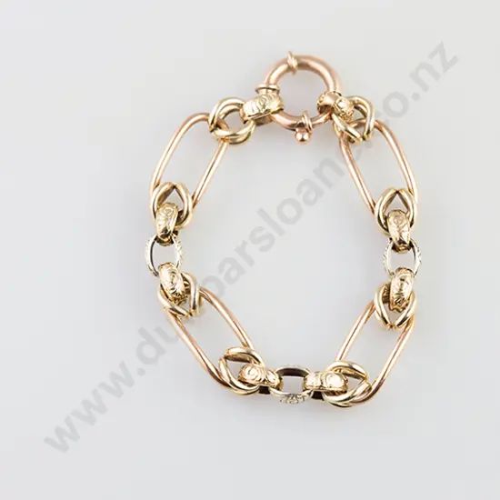 9ct Fancy Mixed Link Bracelet