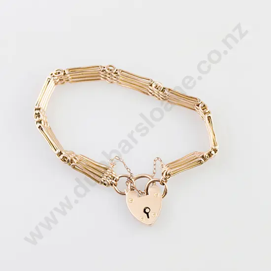 9ct Traditional Design Gate Link Bracelet