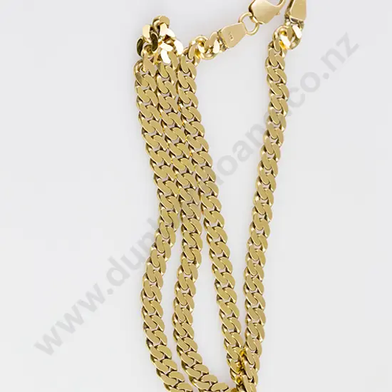 18ct Modern Flat Curb Link Neck Chain