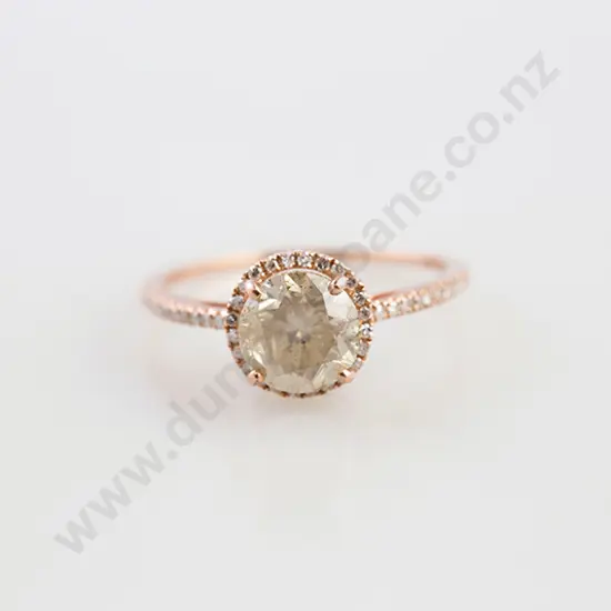 10ct Rose Gold Solitaire Diamond Ring