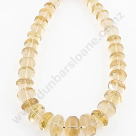 Single Strand Citrine Bead Necklace