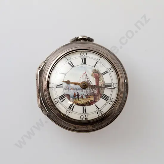 GeoIII Silver Pear Cased Pocket Watch