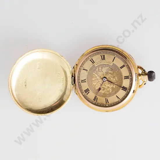 18ct Hunter Case Lever Wind Small Pocket Watch