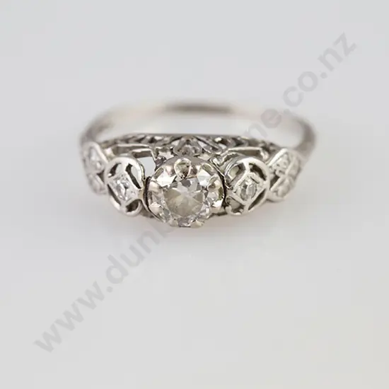 All Platinum Solitaire Diamond Ring