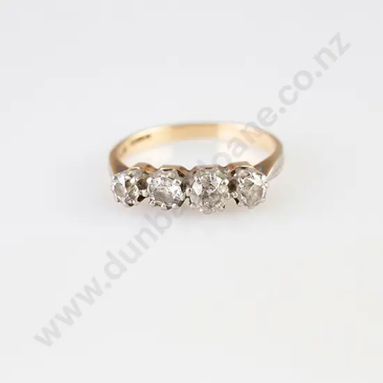 18ct & Platinum Four Stone Diamond Bridge Ring