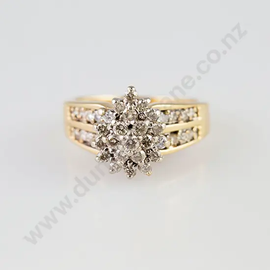 10ct 38stone Diamond Cluster Ring