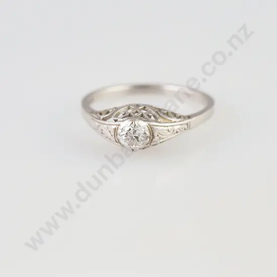 All Platinum Solitaire Diamond Ring