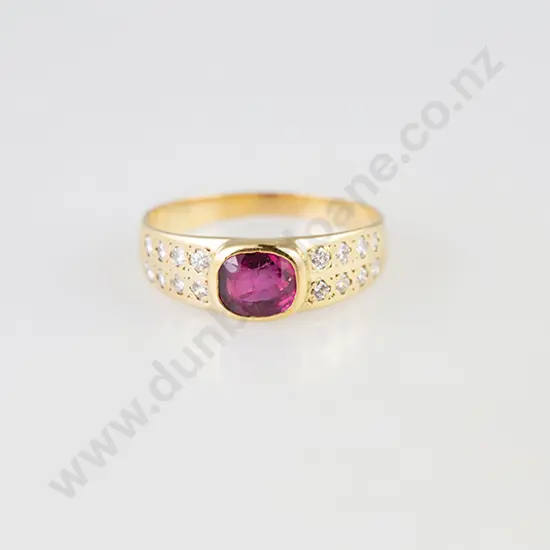 14ct 17stone Ruby & Diamond Band Ring