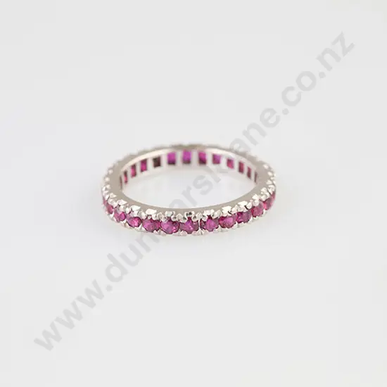 9ct White Gold 28stone Ruby Eternity Band