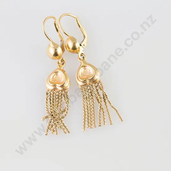 Pair 18ct Pendant Drop Earrings