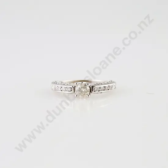 9ct White Gold Solitaire Diamond Ring
