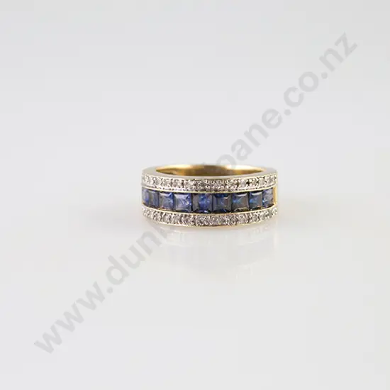 9ct 39stone Sapphire & Diamond Band Ring