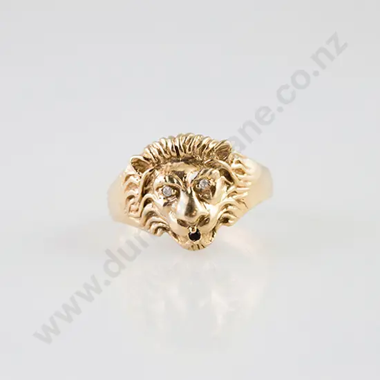9ct Lion Mask Signet Ring