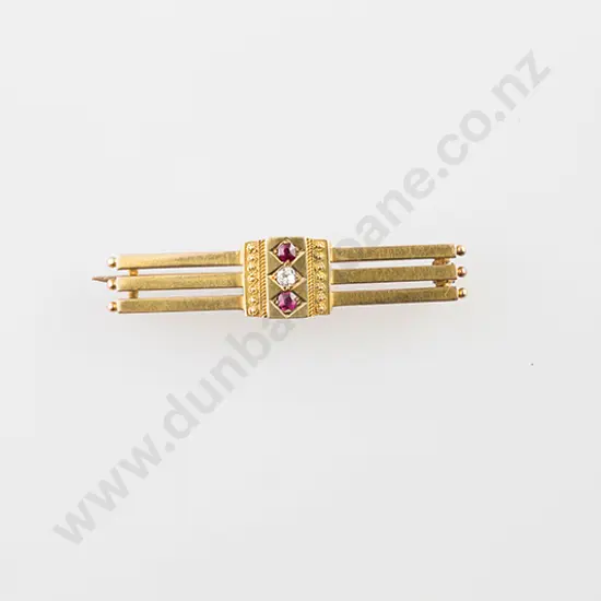 Edwardian 15ct Triple Bar Brooch