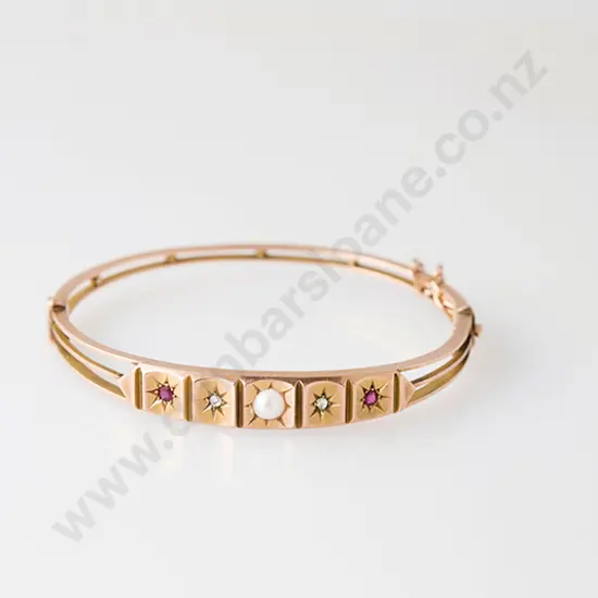 Edwardian 9ct Five Stone Pearl