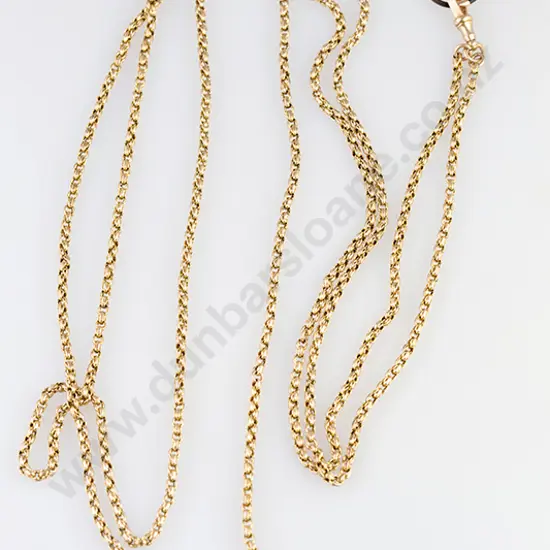 Victorian 9ct Faceted Trace Link Muff Chain