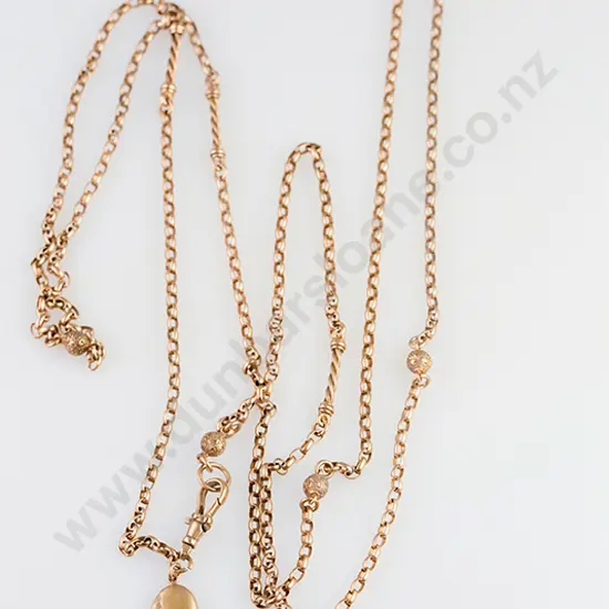 Victorian 9ct Trace Link Muff Chain