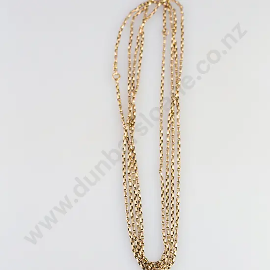 Victorian 9ct Fine Trace Link Muff Chain