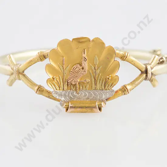 Edwardian 14ct Fancy Hinged Snap Bangle