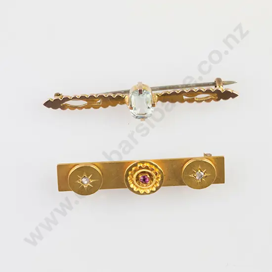 Two Victorian Bar Brooches