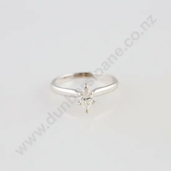 14ct White Gold Solitaire Diamond Ring