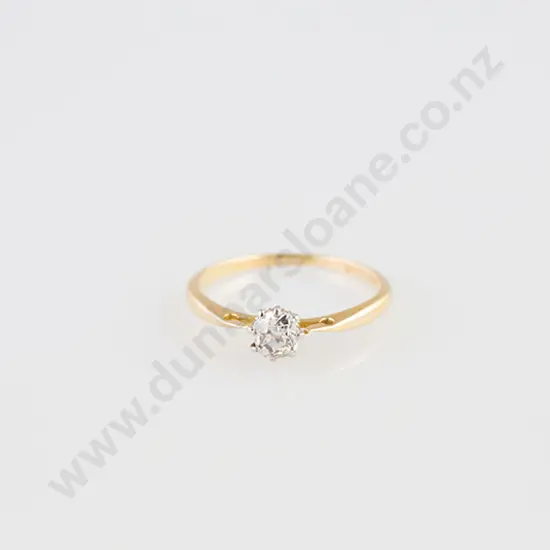 18ct & Platinum Solitaire Diamond Ring