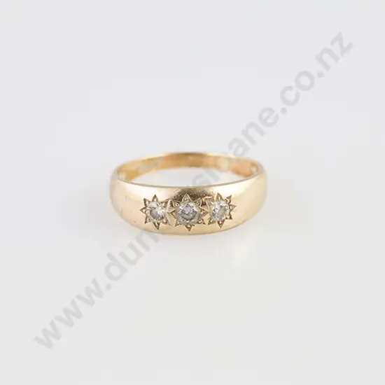 9ct Three Stone Diamond Band Ring