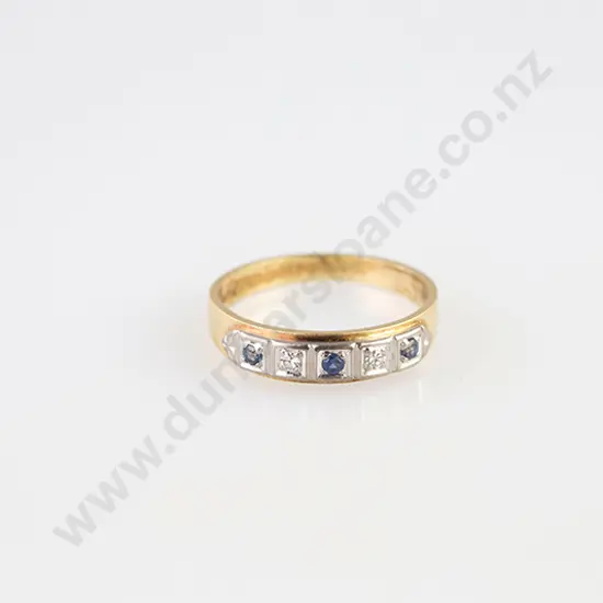 18ct Five Stone Sapphire and Diamond Eternity Band