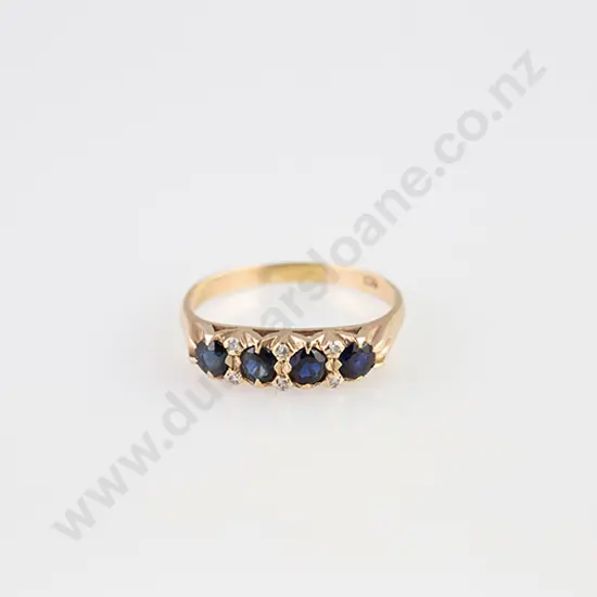 9ct Four Stone Sapphire Bridge Ring