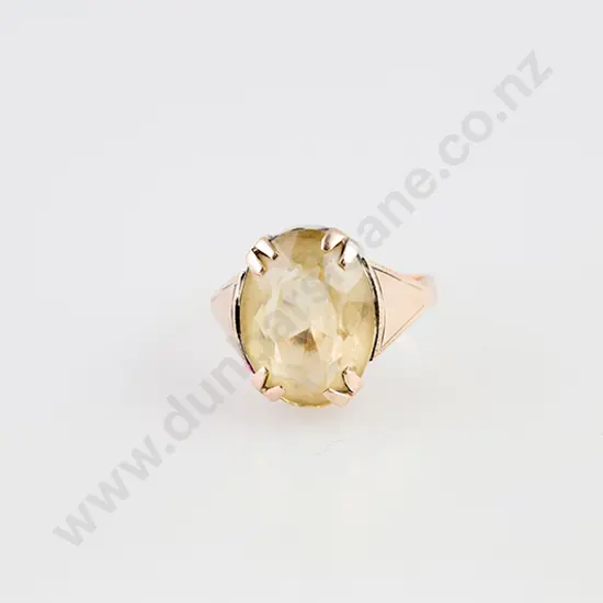 9ct Single Pale Citrine Dress Ring