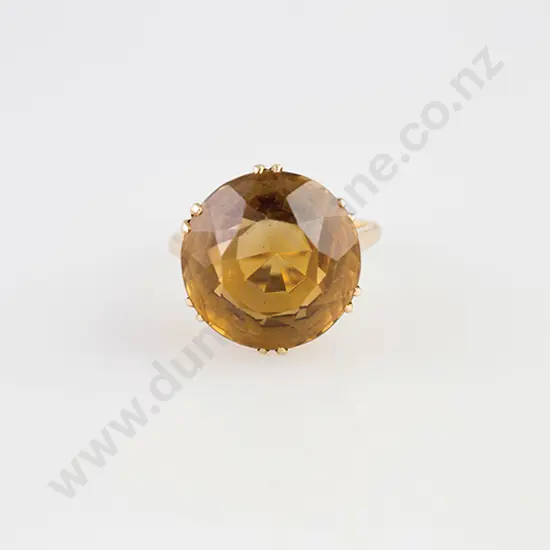 9ct Single Madeira Citrine Dress Ring