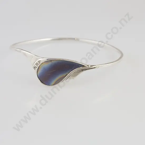 Titanium Three Stone Spinel Bangle