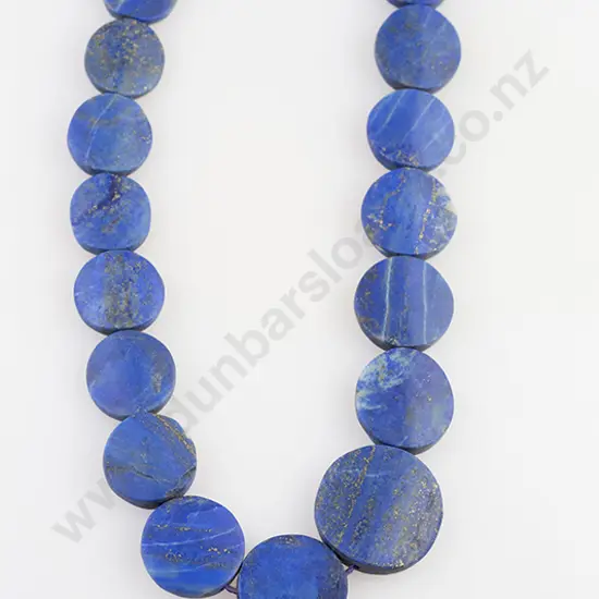 Single Strand Graduated Lapis Lazuli Bead Necklace