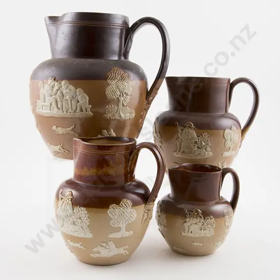 Four Doulton Stone Ale Jugs