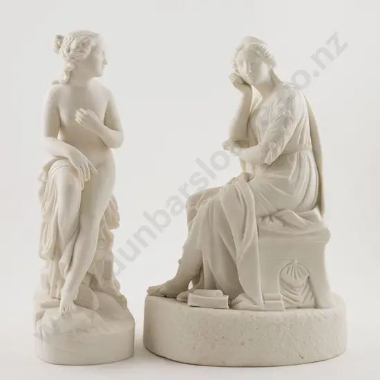Two Late Victorian Parian Ware Figures