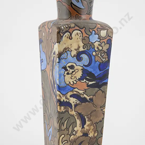 Bursley Ware Art Deco Slab Sided Vase "Amstel" design by Frederick Rhead