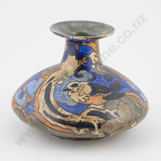 Bursley Ware Art Deco Squat Spherical Vase "Amstel" design by Frederick Rhead