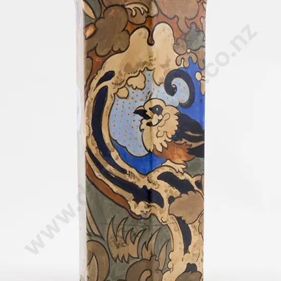 Bursley Ware Art Deco Hexagonal Long Stem Vase "Amstel" design by Frederick Rhead