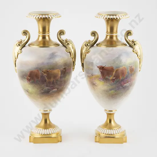Pair Royal Worcester Mantel Vases