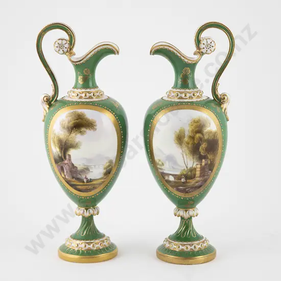 Pair Royal Worcester Ewers
